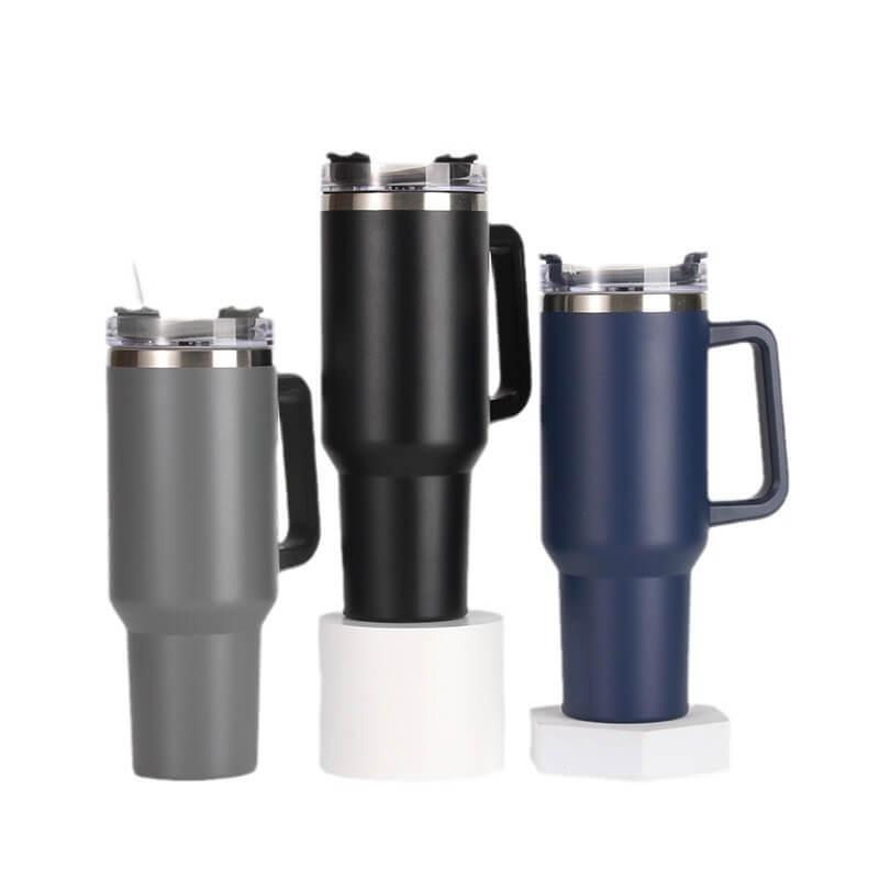 HydraMate 40oz Vacuum Tumbler with Straw - Navy Blue