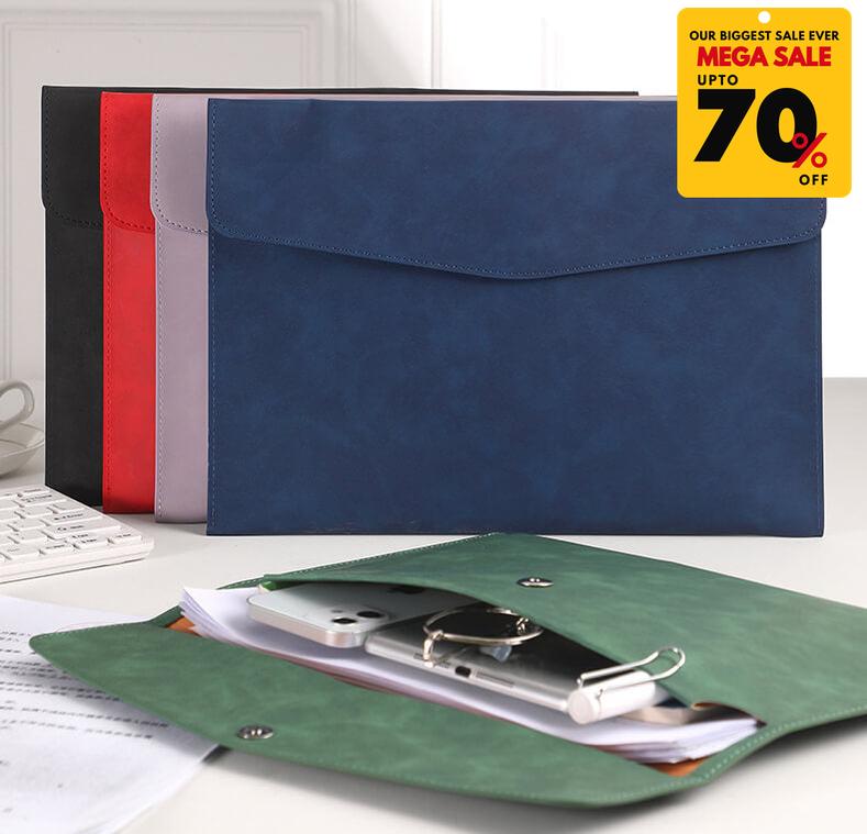 Faux Leather Document File Case