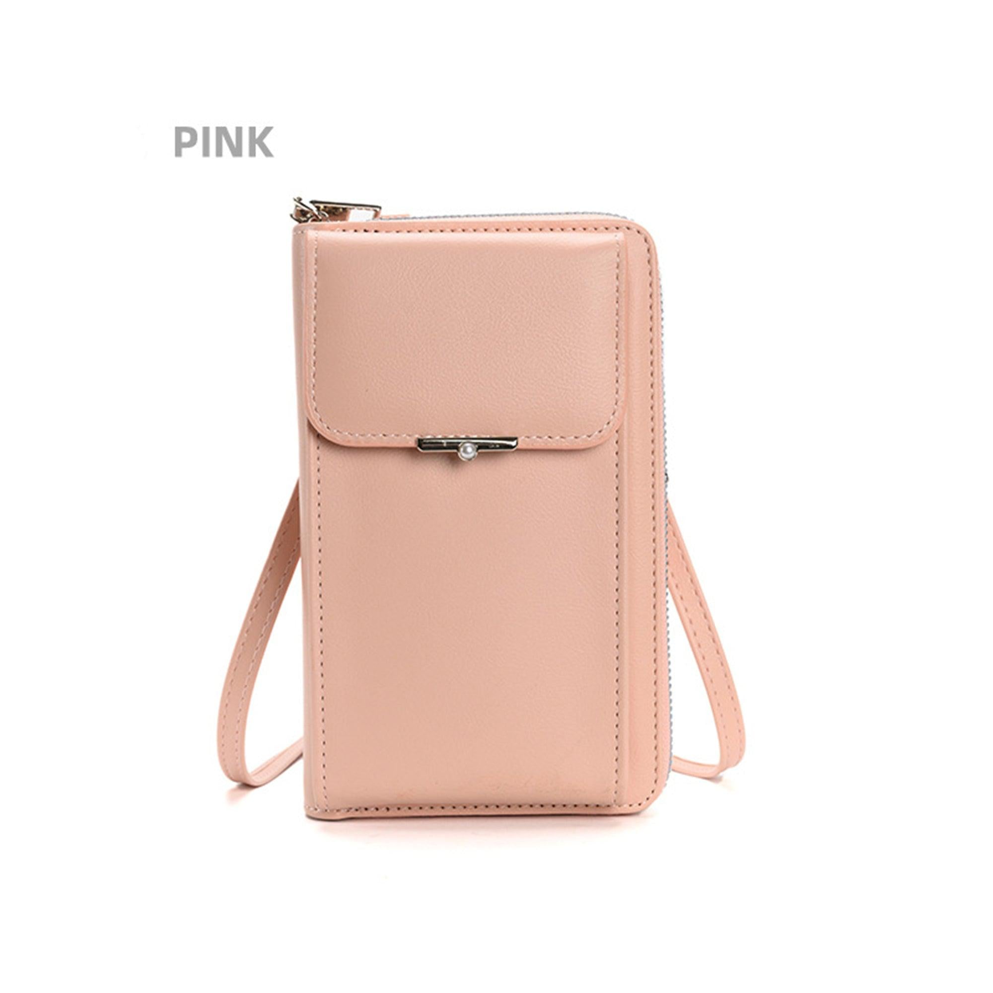 Pearl Clasp Leather Crossbody Bag