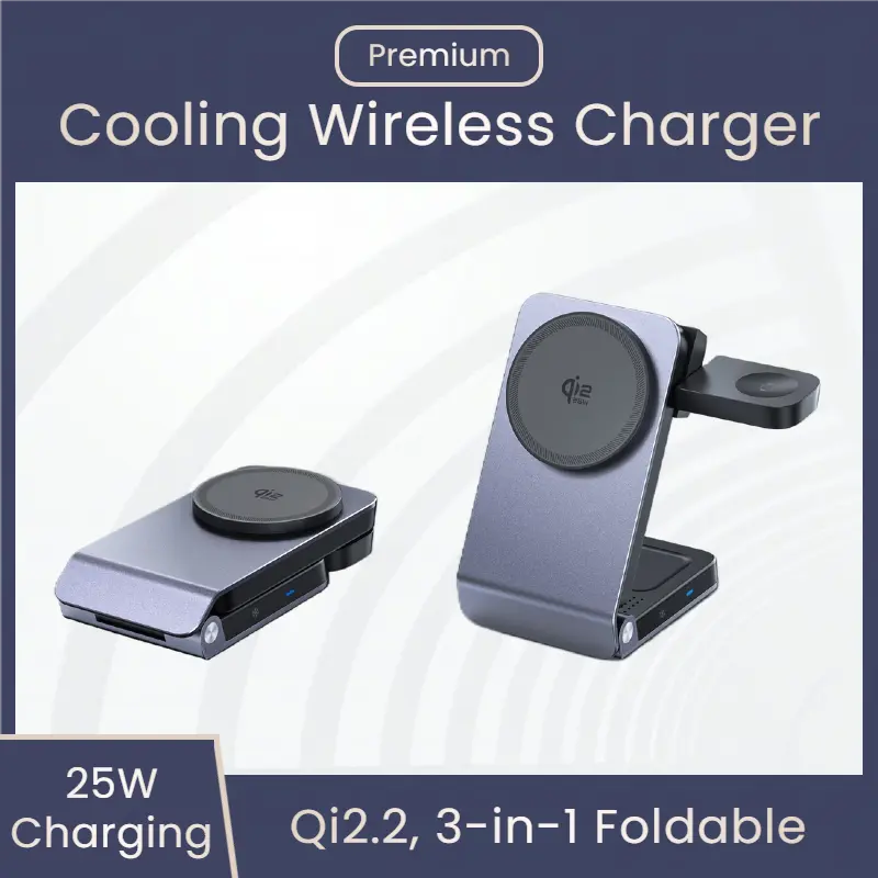 3-in-1 Foldable Magnetic 25W Wireless Charger
