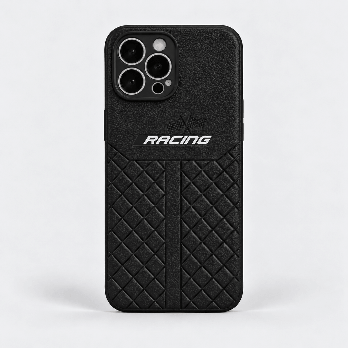 Pattern Leather iPhone Case - Black