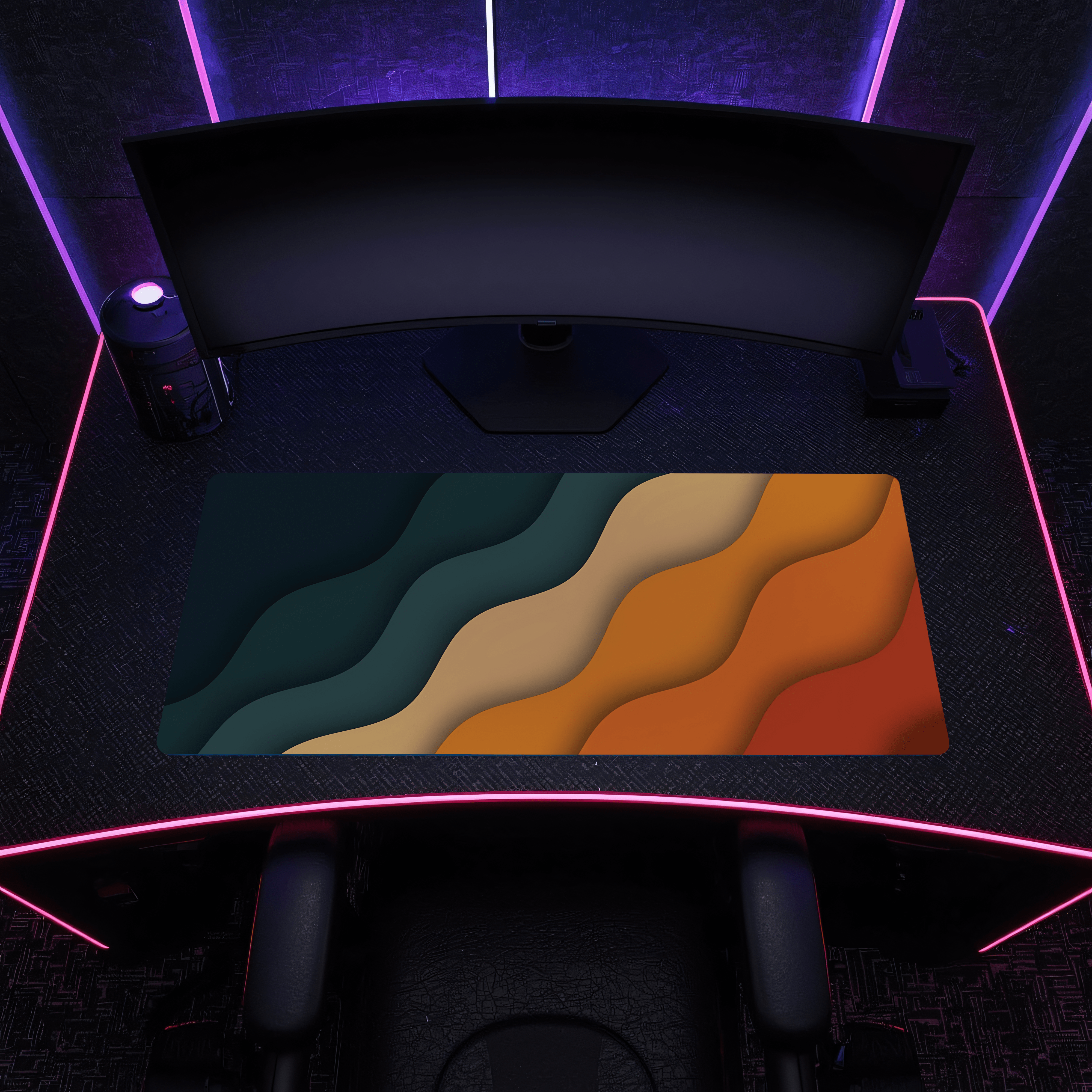 Printed Leather Desk Mat - Rainbow Clouds