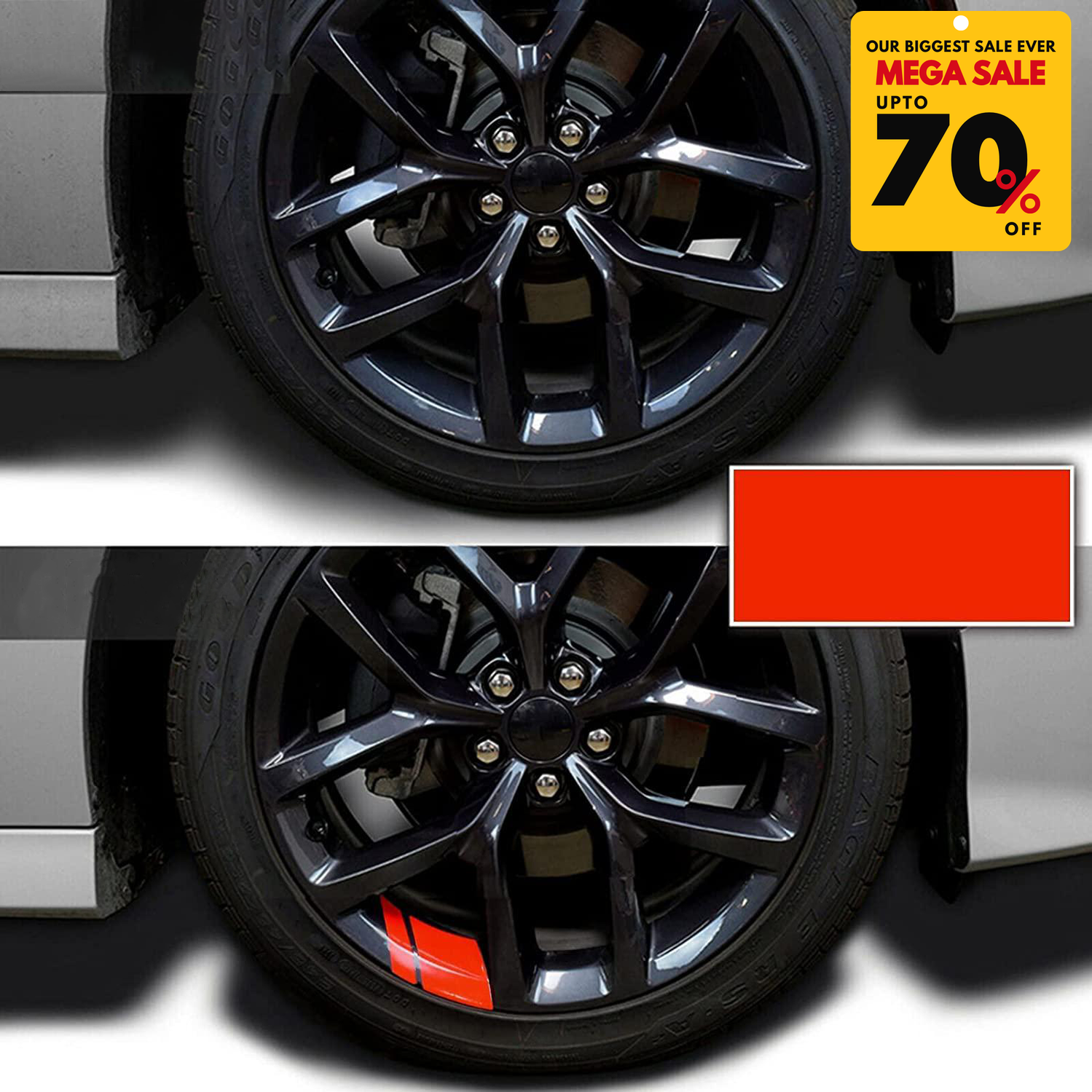 6 PCS Reflective Car Vinyl Rim Stickers-DIVERSITY