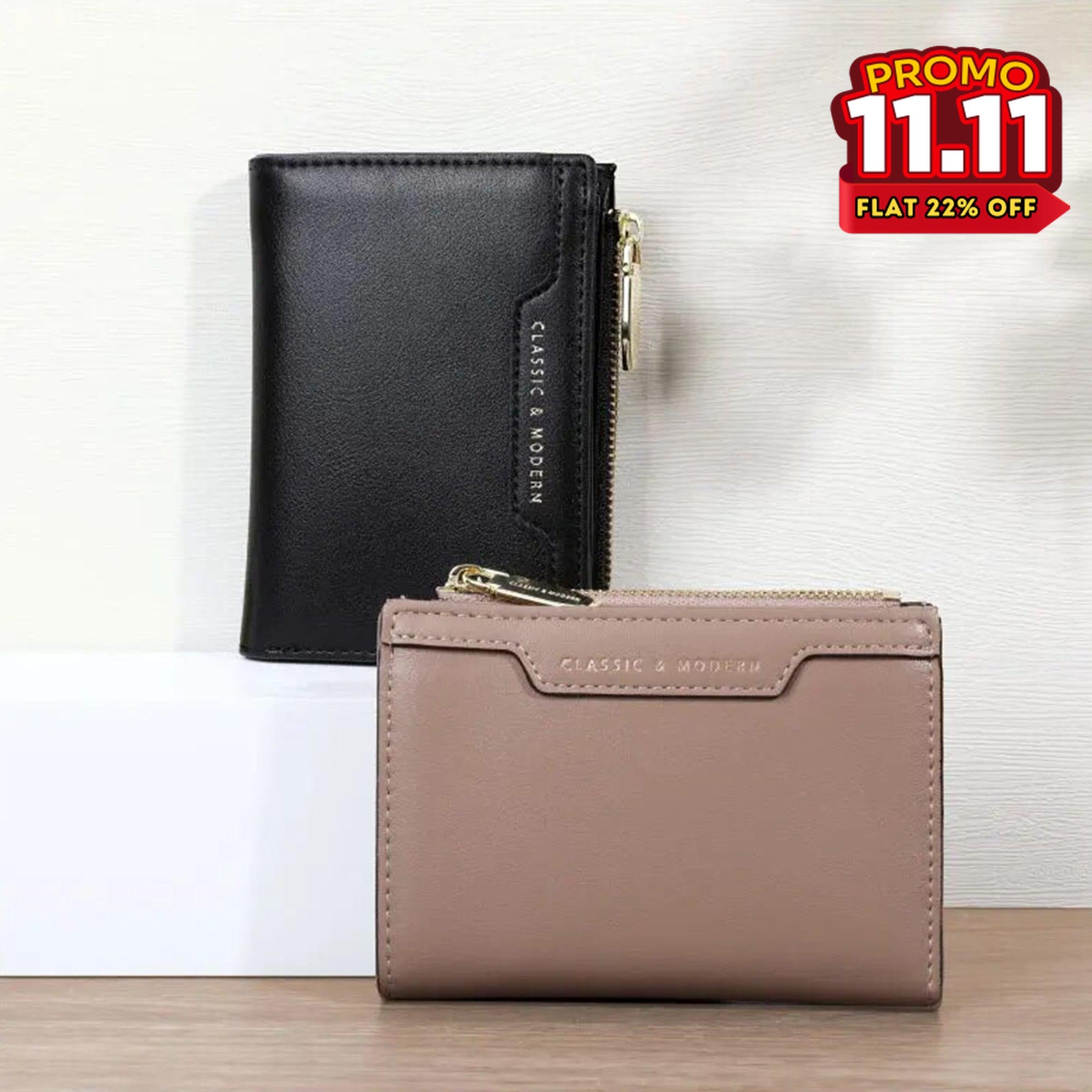 Women's Leather Compact Wallet-DIVERSITY