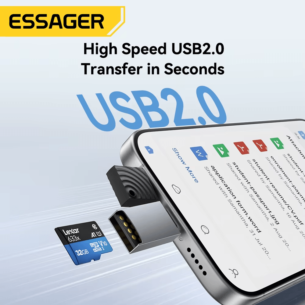 Essager USB-C & USB-A MicroSD / TF Card Reader Adapter