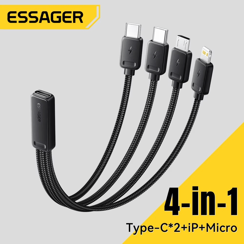 Essager 4-in-1 OTG Multi Charging Cable (USB-C, iPhone & Micro USB)