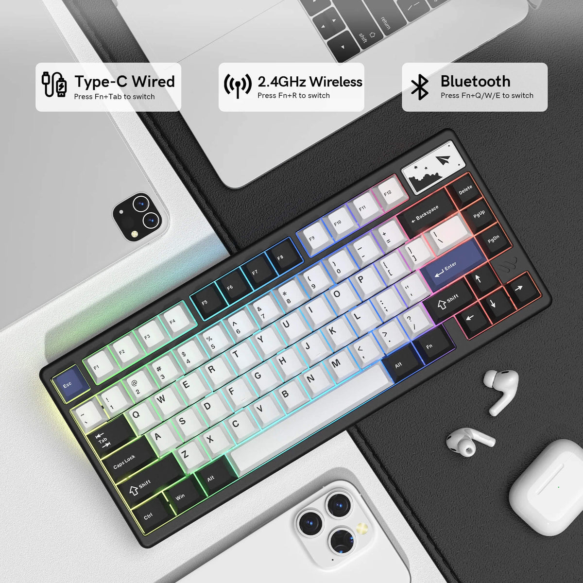 WOMIER SK71 Pro 75% VIA Support Wireless Aluminum Mechanical Keyboard
