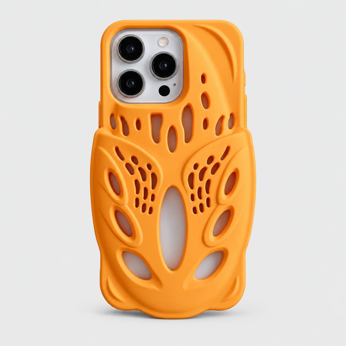 3D Hollow Silicone iPhone Case - Orange