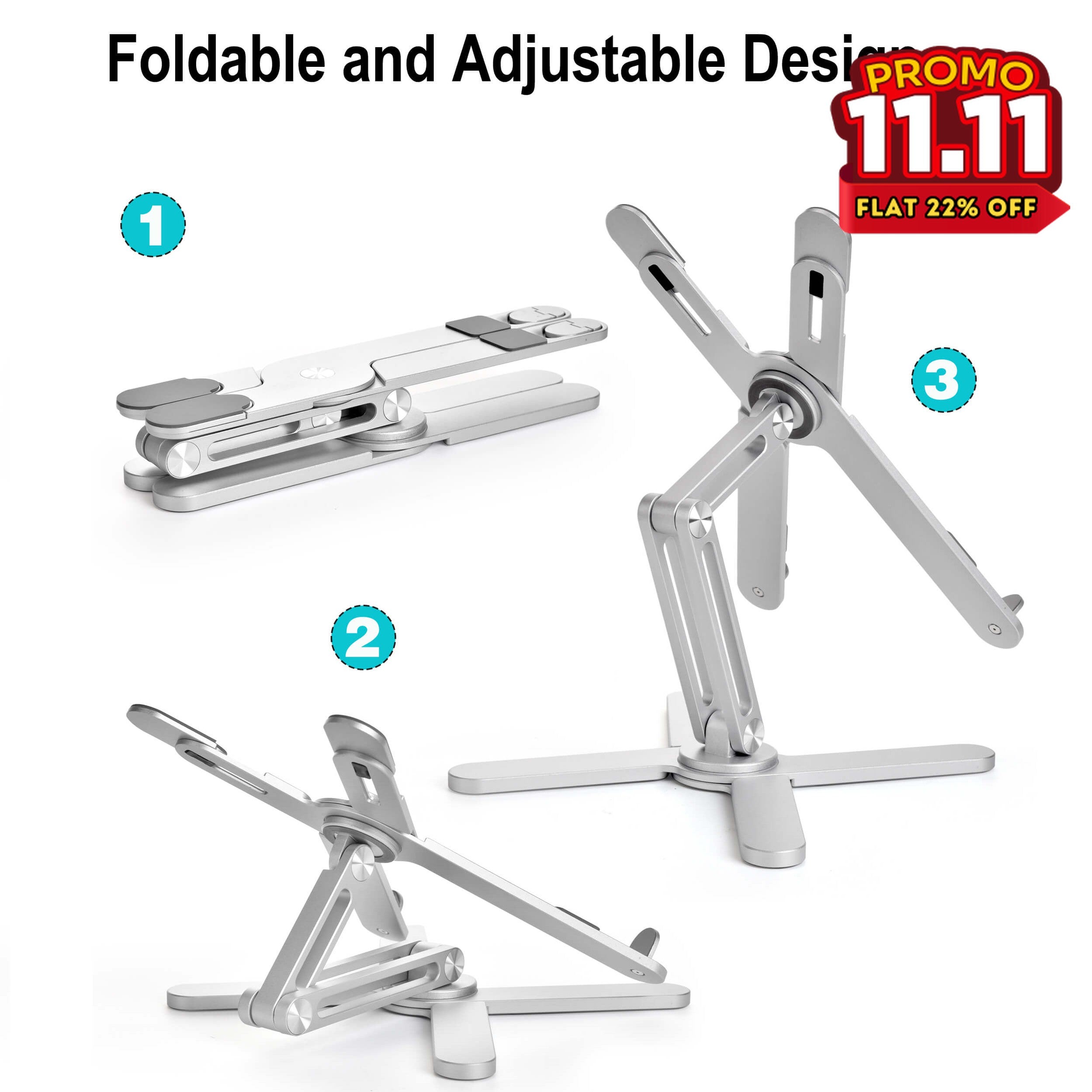 Aluminum Alloy 360 Rotating Laptop Stand-DIVERSITY