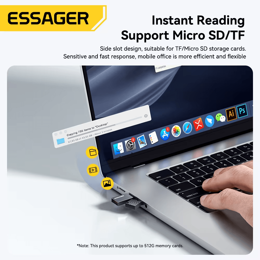 Essager USB-C & USB-A MicroSD / TF Card Reader Adapter
