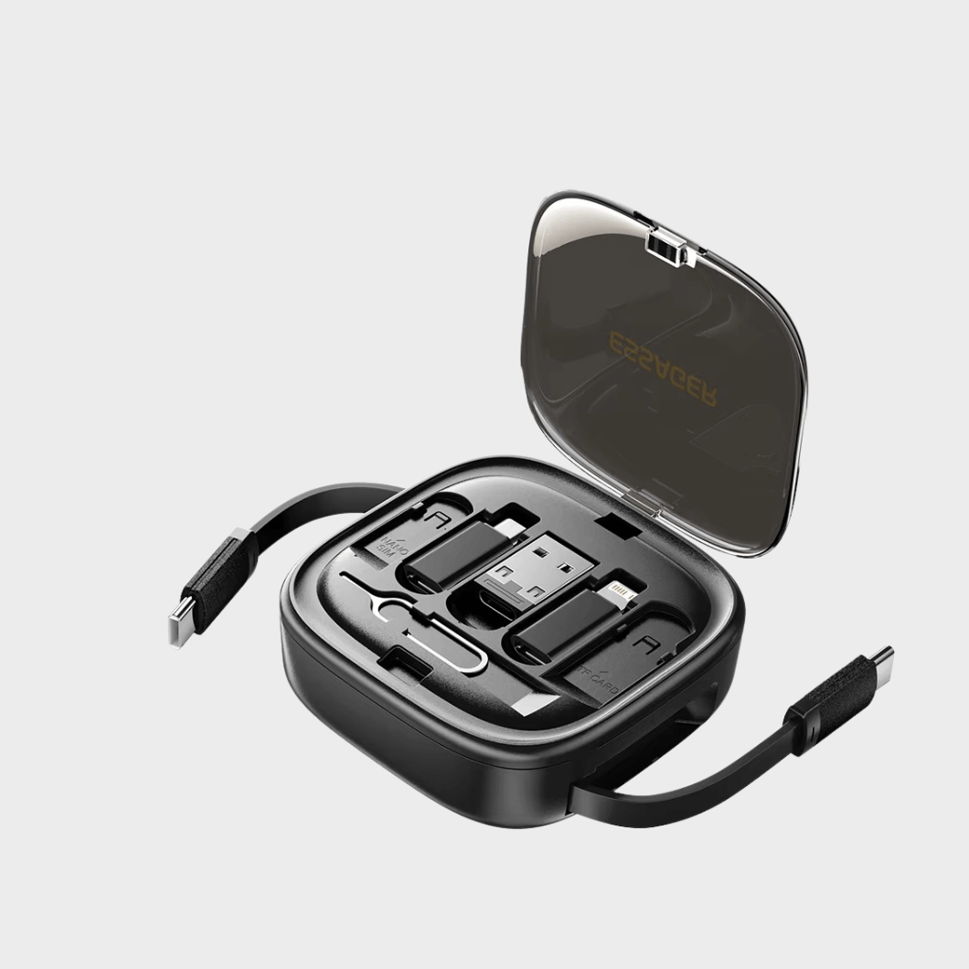 Essager 60W Retractable USB-C Cable & Multi-Adapter Kit with Storage Box