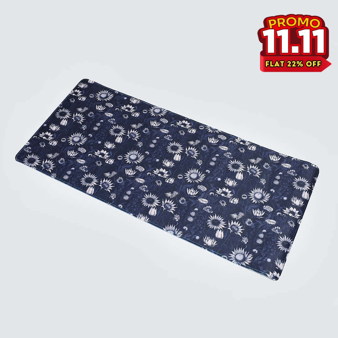 Printed Desk Mat - Black Sun Flowers-DIVERSITY