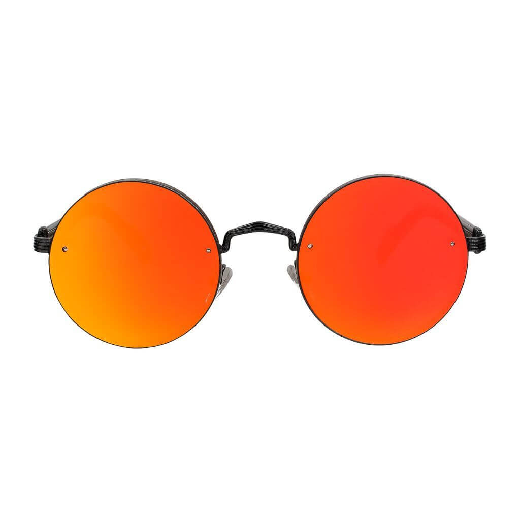 Retro Steampunk Round Sunglasses - Red