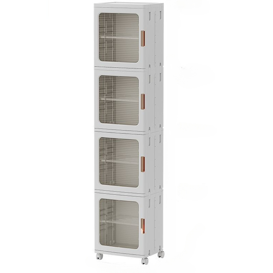 Acrylic 3-Tier Storage Cabinet With Wheels