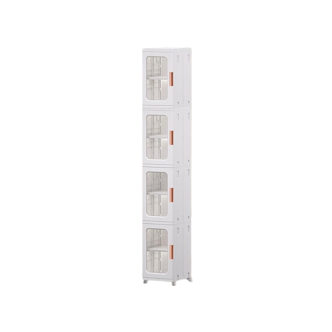 Acrylic  4-Tier Stackable Narrow Storage Cabinet