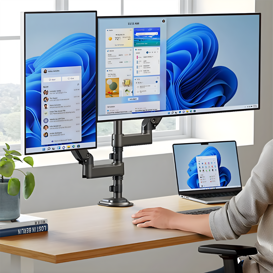 HUANUO Elevation Dual Monitor Arm - Black