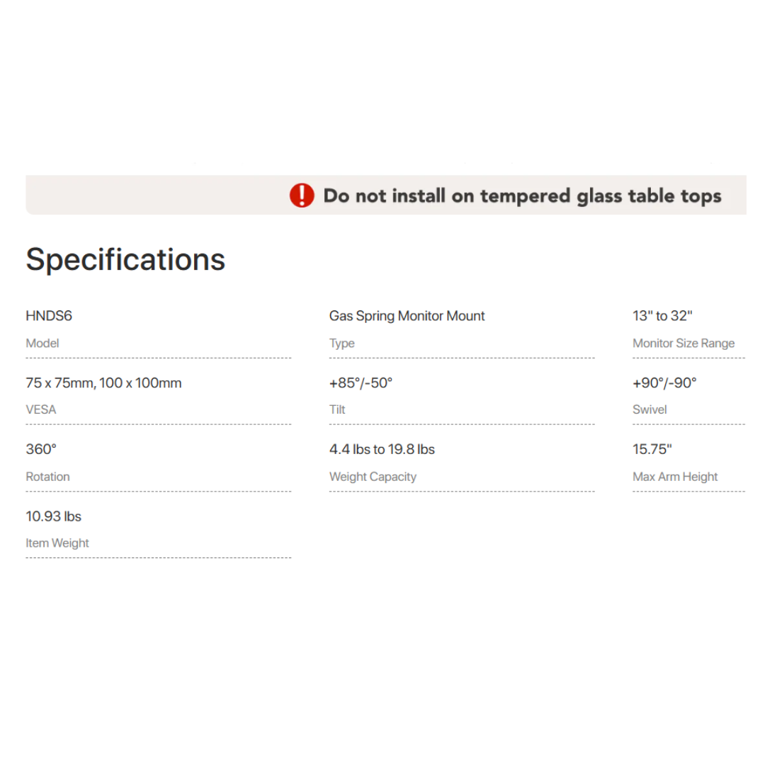 HUANUO Dual Monitor Arm Stand - White