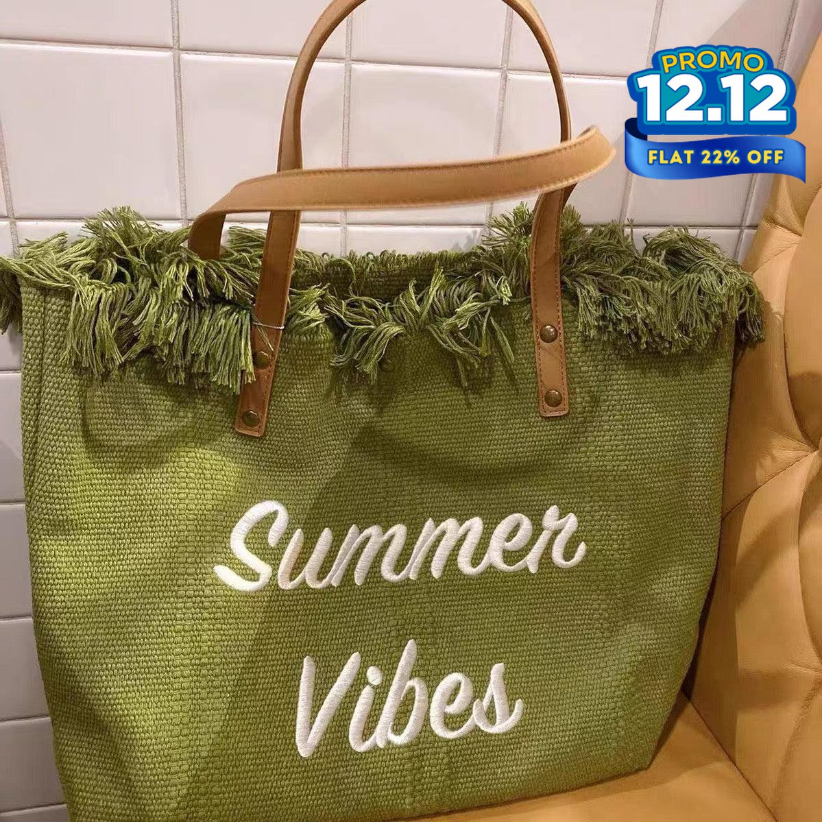 Summer Vibes Canvas Handbag-DIVERSITY