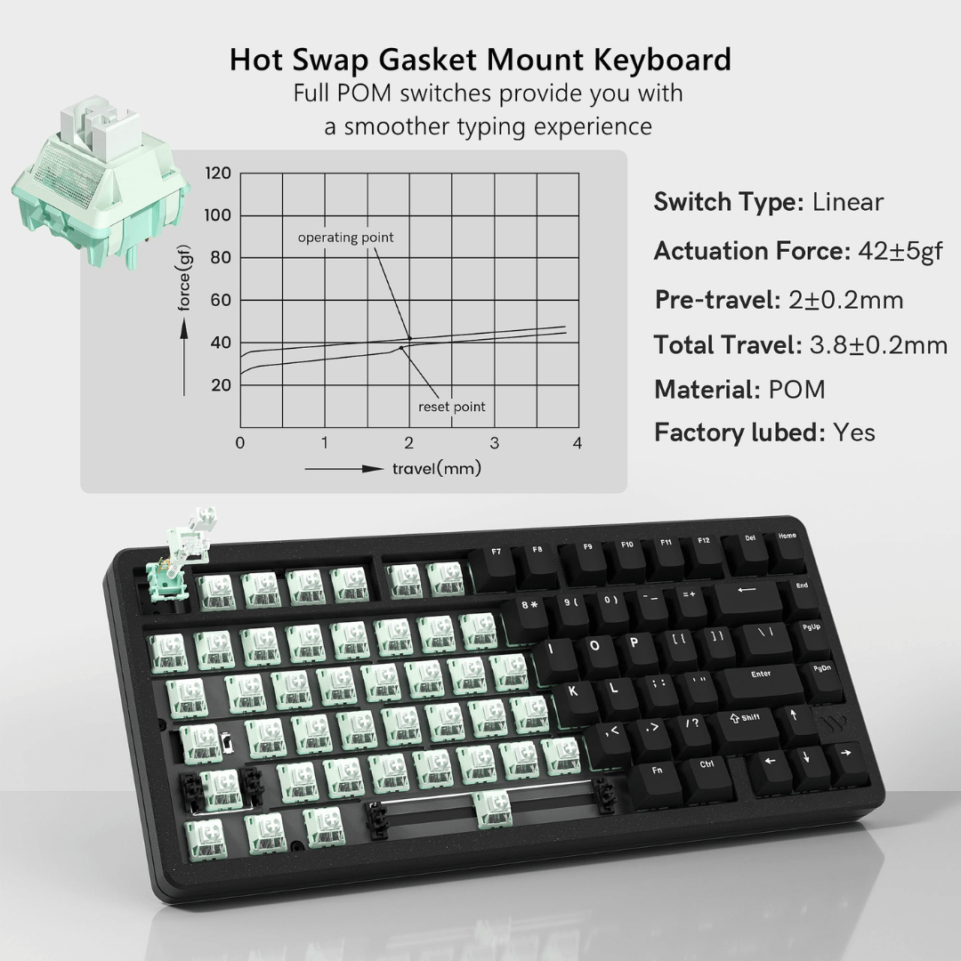 WOMIER SK75 75% VIA Support Wireless Aluminum Custom Keyboard