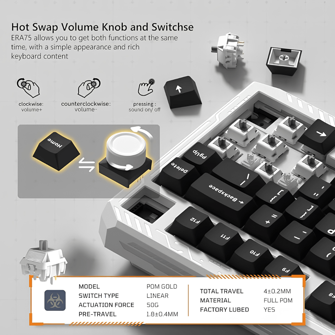 WOMIER ERA75 75% VIA Support Wireless Aluminum Mechanical Keyboard
