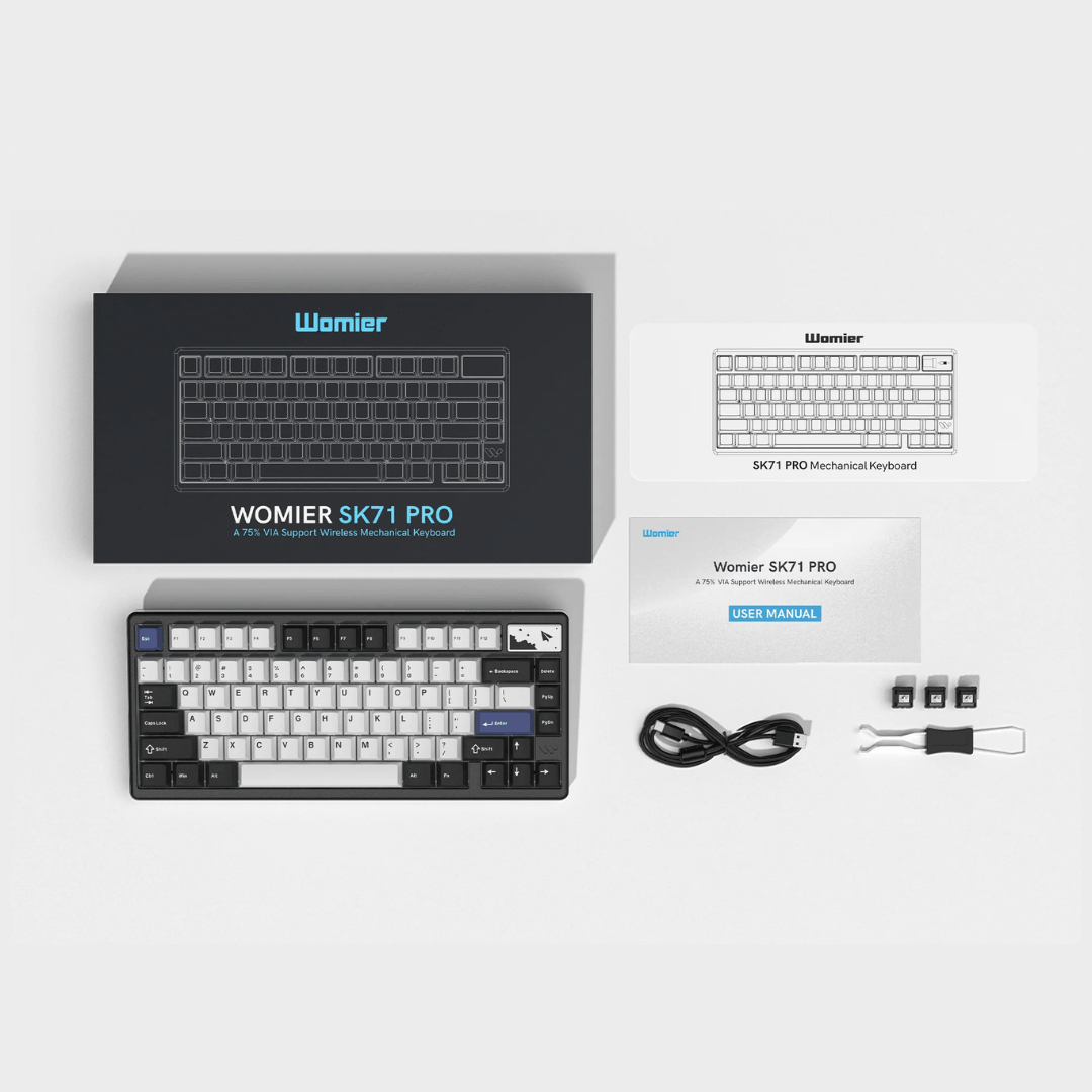 WOMIER SK71 Pro 75% VIA Support Wireless Aluminum Mechanical Keyboard