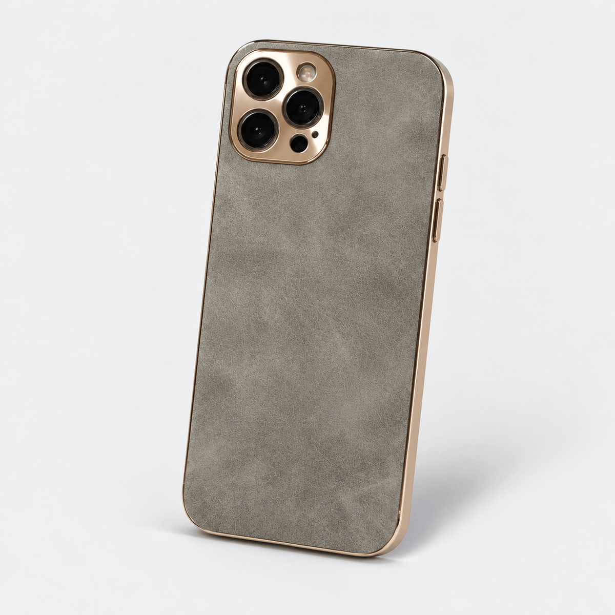 Suede Leather iPhone Case - Grey