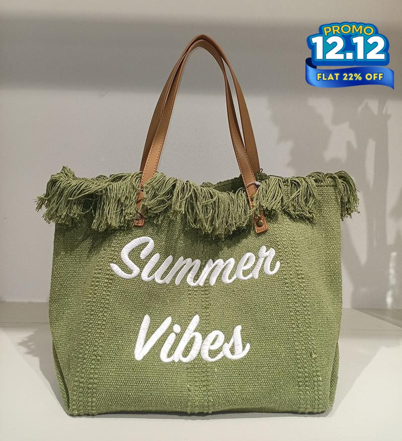 Summer Vibes Canvas Handbag-DIVERSITY