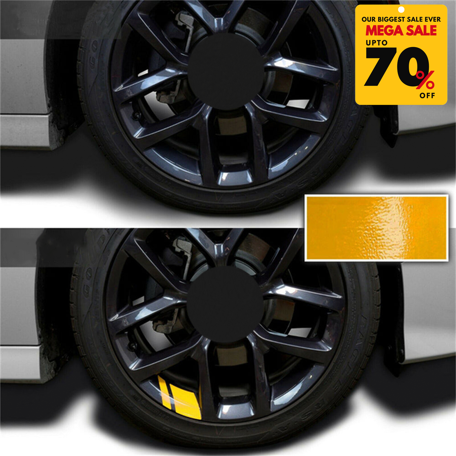 6 PCS Reflective Car Vinyl Rim Stickers-DIVERSITY