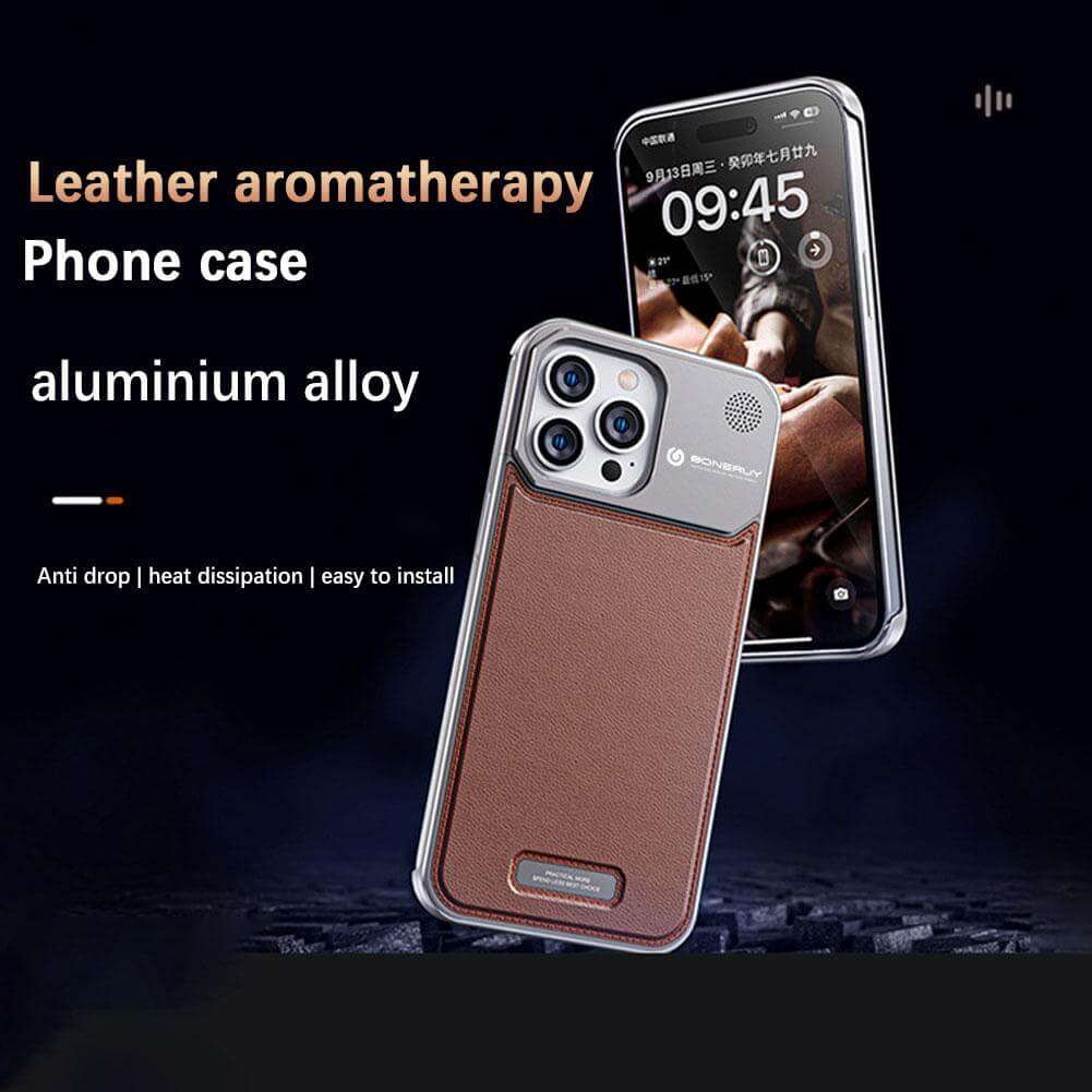 TITAN Luxury Leather Aromatherapy iPhone Case