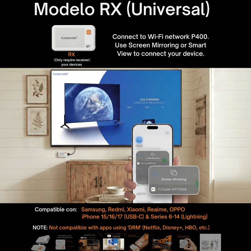 Lemorele Mini Wireless HDMI Transmitter