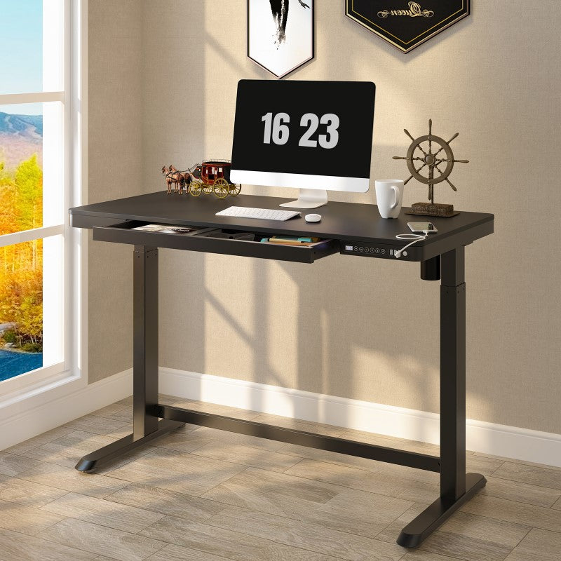 FlexiSpot - Comhar Electric Standing Desk with Drawers  - Black