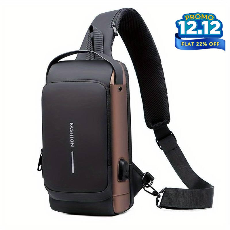 Crossbody Tech Sling Bag With USB Charging Port-DIVERSITY