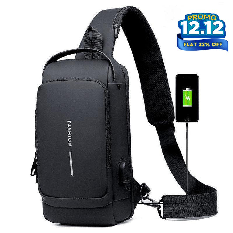 Crossbody Tech Sling Bag With USB Charging Port-DIVERSITY