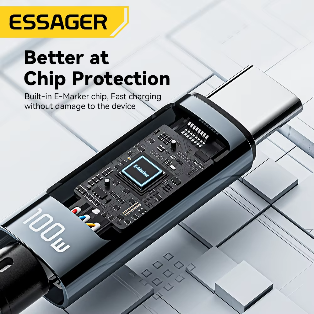 Essager LED 100W Fast Charging Cable (Type C to C)