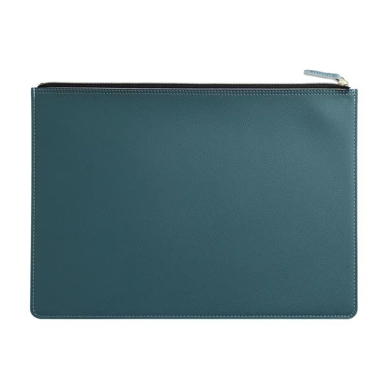 A4 Leather Document File Pouch With Zipper