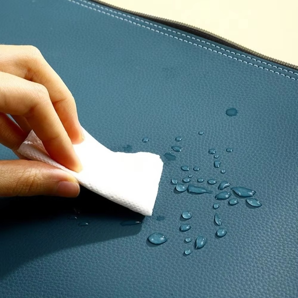 A4 Leather Document File Pouch With Zipper