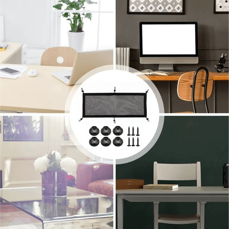 Under-Desk Mesh Cable Management Net