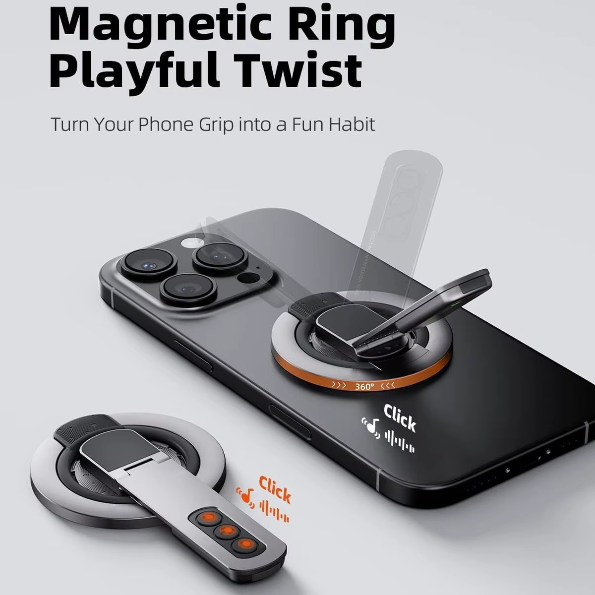 Double-Sided Magnetic Phone Holder Stand with Fidget Buttons