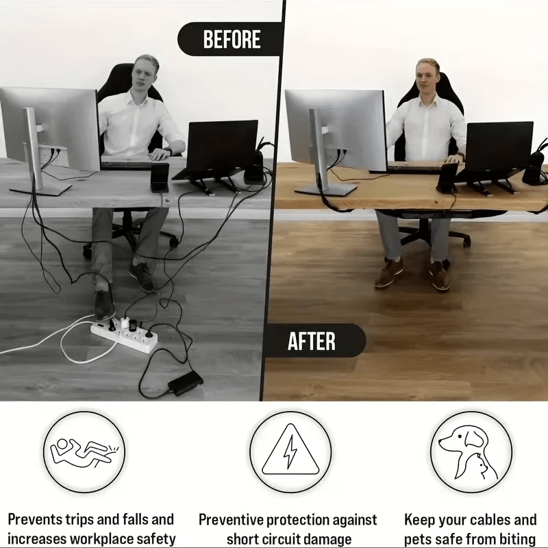 Under-Desk Mesh Cable Management Net