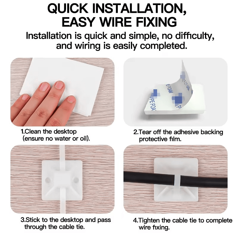 Self Adhesive Cable Zip Tie Mounts