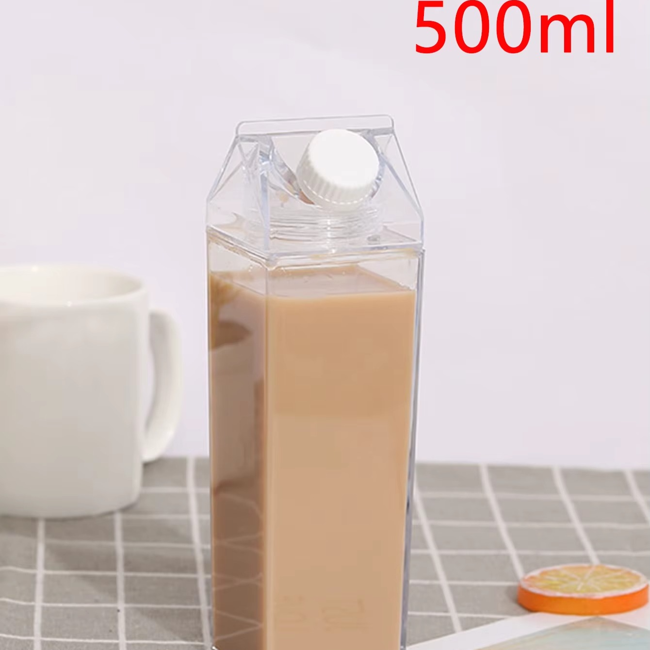 Milk Carton Design Acrylic Water Bottle