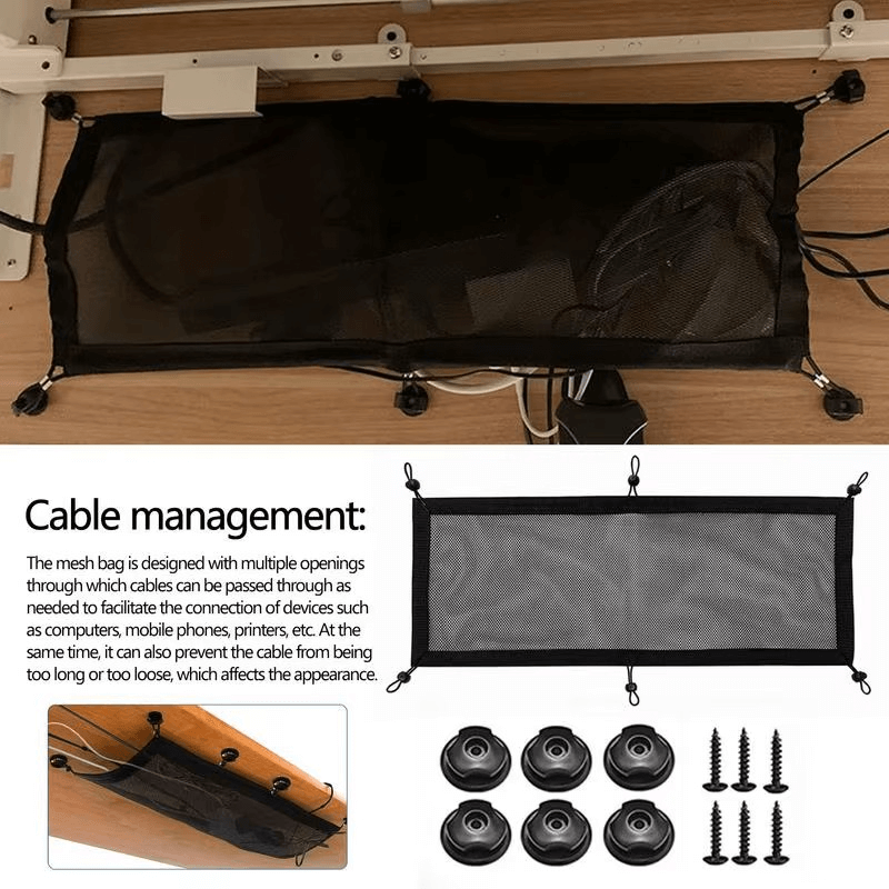 Under-Desk Mesh Cable Management Net