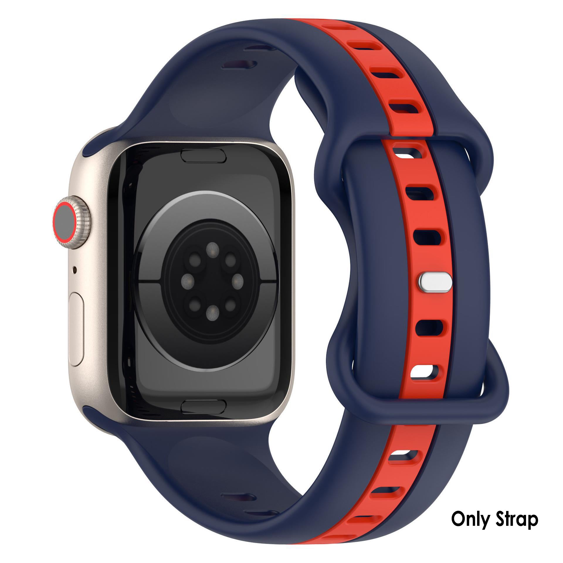 Dual Stripe Silicone Strap For Apple Watch - Midnight Blue