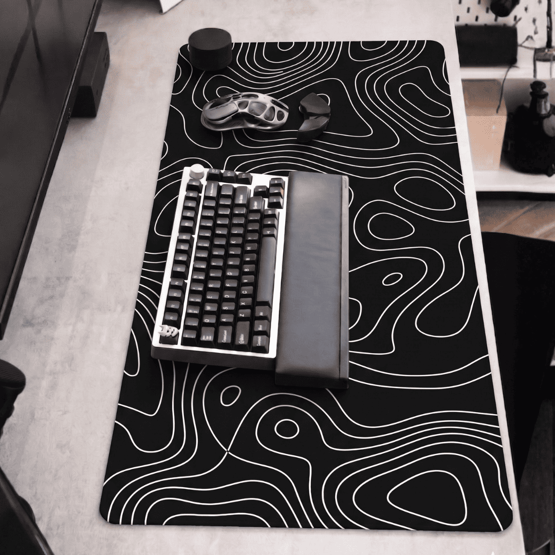 Printed Leather Desk Mat - Curvy