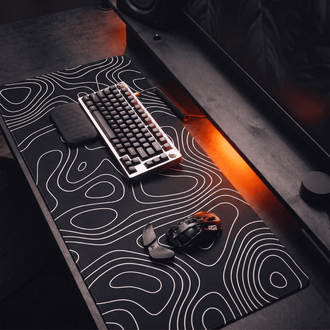 Printed Leather Desk Mat - Curvy