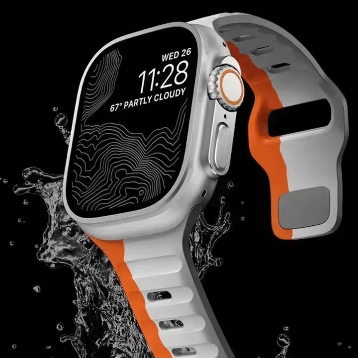 TrailBlaze Silicone Sports Band For Apple Watch - Orange Grey