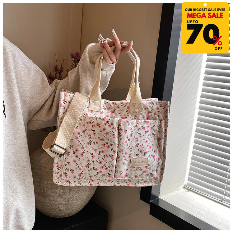 Versatile Tote Bag - Tulip White