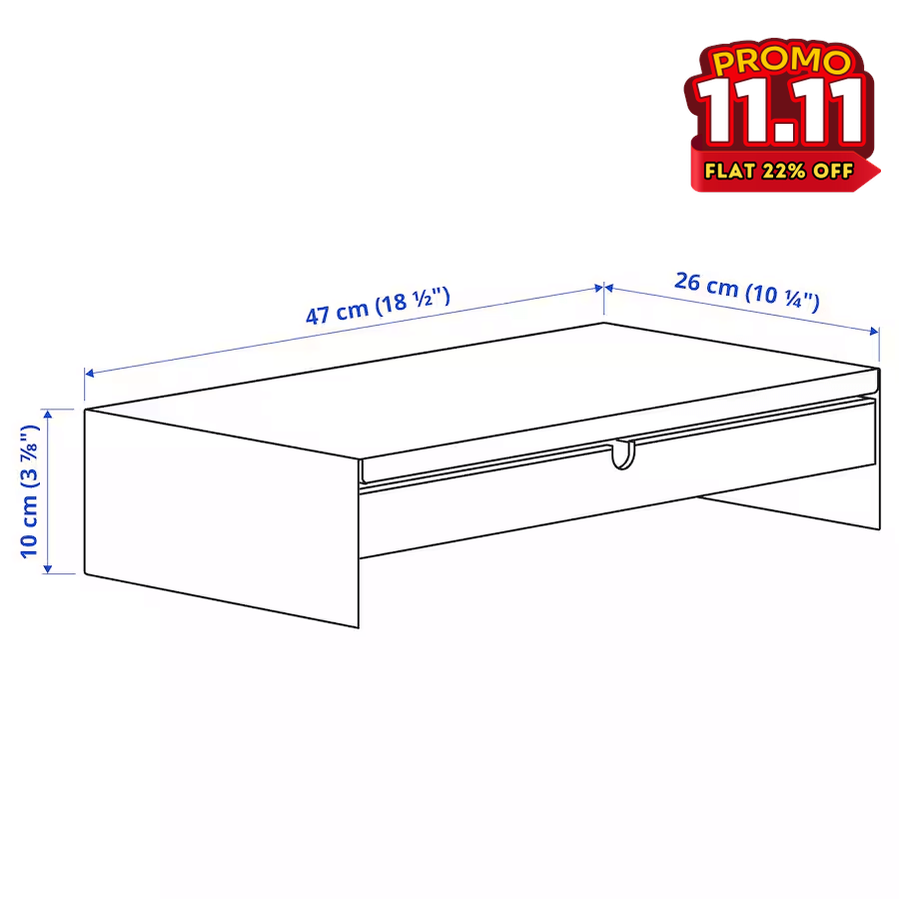 IKEA - Monitor Stand With Drawer - Anthracite-DIVERSITY