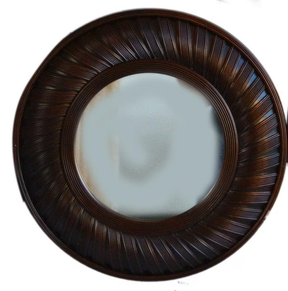 Wall Clock Mirror Set - Brown