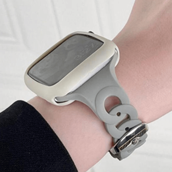 SlimChain Design Silicone Strap For Apple Watch - Apricot